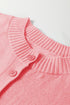 Soft Brushed Knit Elbow Sleeve Button Front Cardigan