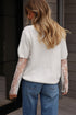 Soft Brushed Knit Sheer Lace Sleeve Pullover Sweater