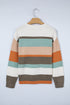 Soft Brushed Knit Striped Crew Neck Sweater