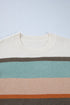 Soft Brushed Knit Striped Crew Neck Sweater
