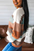 Soft Brushed Knit Striped Crew Neck Sweater