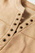 Soft Brushed Split Neck Grommet Detail Relaxed Pullover