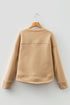 Soft Brushed Split Neck Grommet Detail Relaxed Pullover
