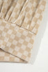 Soft Checkerboard Print Kangaroo Pocket Pullover Hoodie