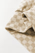 Soft Checkerboard Print Kangaroo Pocket Pullover Hoodie