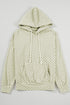 Soft Checkerboard Print Kangaroo Pocket Pullover Hoodie