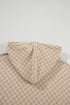 Soft Checkerboard Print Kangaroo Pocket Pullover Hoodie
