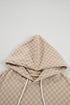 Soft Checkerboard Print Kangaroo Pocket Pullover Hoodie