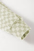 Soft Checkerboard Print Kangaroo Pocket Pullover Hoodie