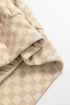 Soft Checkerboard Print Kangaroo Pocket Pullover Hoodie