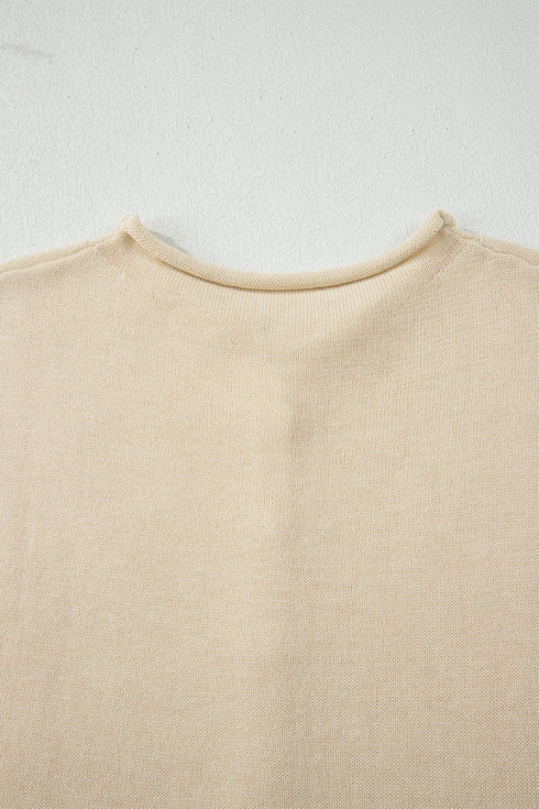 Soft Collared Short Sleeve Button Front Knit Top
