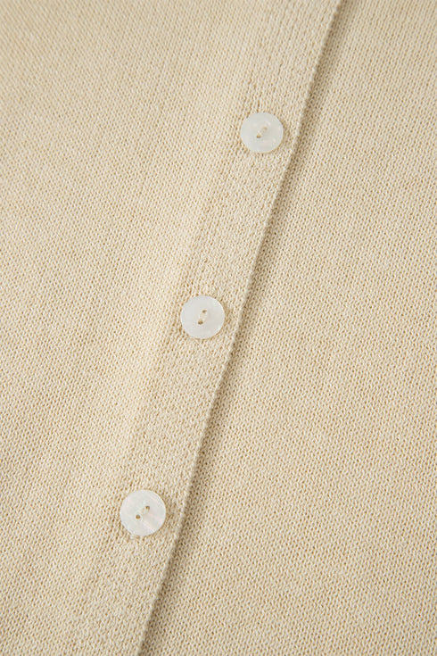 Soft Collared Short Sleeve Button Front Knit Top