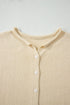 Soft Collared Short Sleeve Button Front Knit Top
