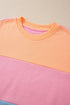 Soft Color Block Drop Shoulder Crew Neck Sweatshirt