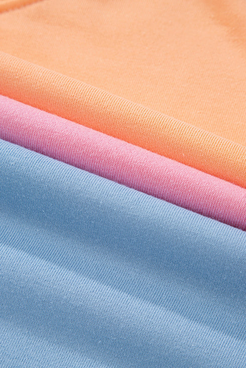 Soft Color Block Drop Shoulder Crew Neck Sweatshirt