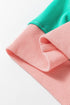 Soft Color Block Drop Shoulder Crew Neck Sweatshirt