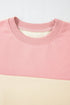 Soft Color Block Drop Shoulder Crew Neck Sweatshirt
