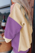 Soft Color Block Drop Shoulder Crew Neck Sweatshirt