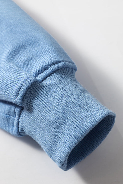 Soft Color Block Drop Shoulder Crew Neck Sweatshirt