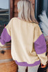Soft Color Block Drop Shoulder Crew Neck Sweatshirt