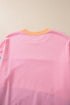 Soft Color Block Drop Shoulder Crew Neck Sweatshirt