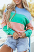 Soft Color Block Drop Shoulder Crew Neck Sweatshirt