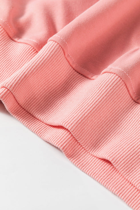 Soft Color Block Drop Shoulder Crew Neck Sweatshirt