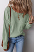 Soft Corded Texture Drop Shoulder Long Sleeve Top