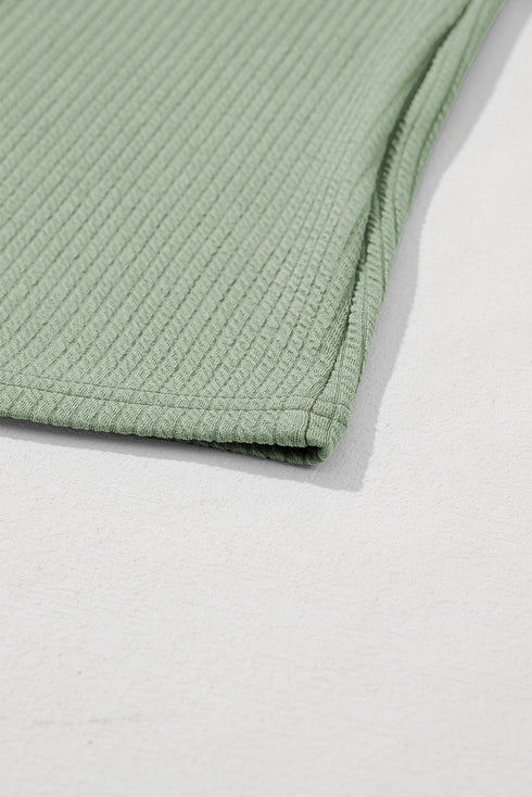 Soft Corded Texture Drop Shoulder Long Sleeve Top