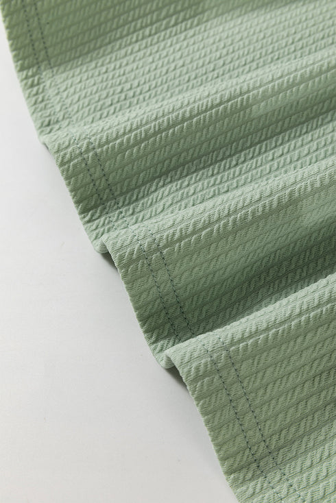 Soft Corded Texture Drop Shoulder Long Sleeve Top