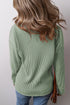 Soft Corded Texture Drop Shoulder Long Sleeve Top