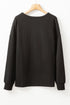 Soft Corded Texture Drop Shoulder Long Sleeve Top