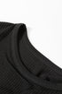 Soft Corded Texture Drop Shoulder Long Sleeve Top