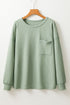 Soft Corded Texture Drop Shoulder Long Sleeve Top