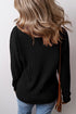 Soft Corded Texture Drop Shoulder Long Sleeve Top