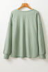 Soft Corded Texture Drop Shoulder Long Sleeve Top