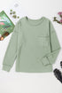 Soft Corded Texture Drop Shoulder Long Sleeve Top
