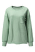 Soft Corded Texture Drop Shoulder Long Sleeve Top