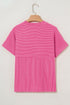 Soft Corded Texture Mock Neck Short Sleeve Top