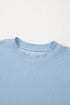 Soft Corded Texture Mock Neck Short Sleeve Top