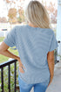 Soft Corded Texture Mock Neck Short Sleeve Top