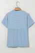 Soft Corded Texture Mock Neck Short Sleeve Top