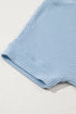 Soft Corded Texture Mock Neck Short Sleeve Top