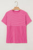 Soft Corded Texture Mock Neck Short Sleeve Top