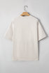 Soft Cotton Blend Bow Graphic Oversized Drop Shoulder Tee
