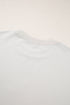 Soft Cotton Blend Bow Graphic Oversized Drop Shoulder Tee