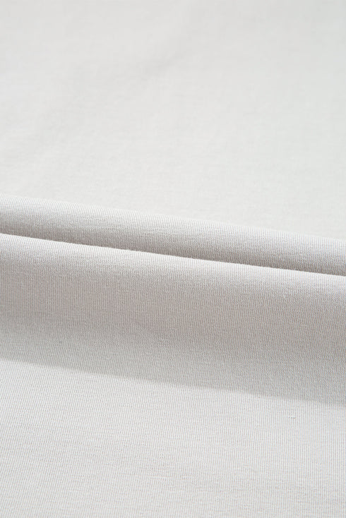 Soft Cotton Blend Bow Graphic Oversized Drop Shoulder Tee