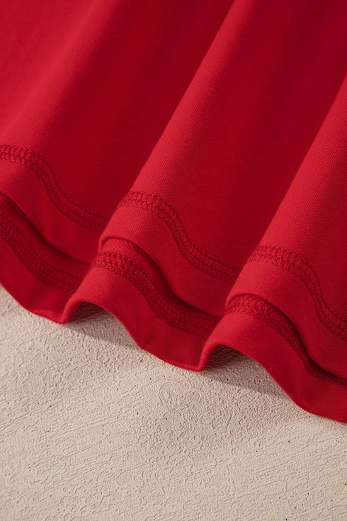 Soft Cotton Blend Button V Neck Bow Detail Lounge Set