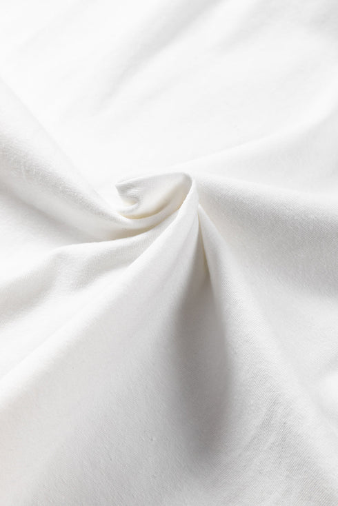 Soft Cotton Blend Pointelle Half Sleeve Crew Neck Tee