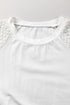 Soft Cotton Blend Pointelle Half Sleeve Crew Neck Tee